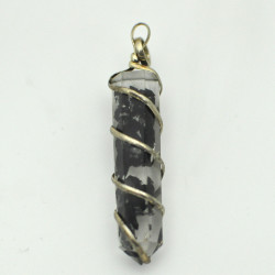 Silver plated pendant with Shungite chips