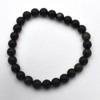 Obsidian Gold bracelet (bead, Ø 8mm) 1PC