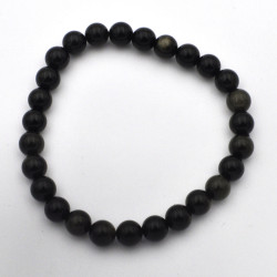 Obsidian Gold bracelet (bead, Ø 8mm) 1PC