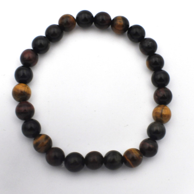Tiger's Eye yellow/red/blue bracelet (bead, Ø 8mm) 1PC
