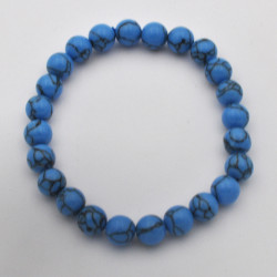Howlite blue bracelet (bead, Ø 8mm) 1PC