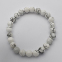 Howlite white bracelet (bead, Ø 8mm) 1PC