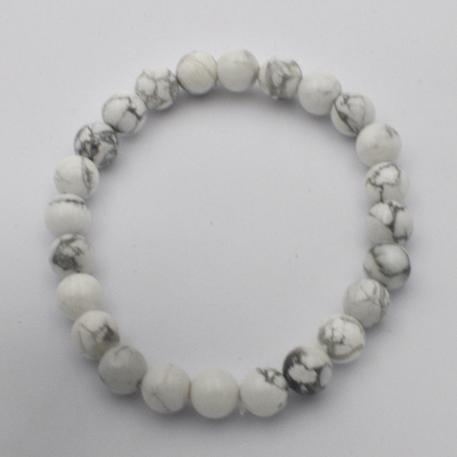 Howlite white bracelet (bead, Ø 8mm) 1PC