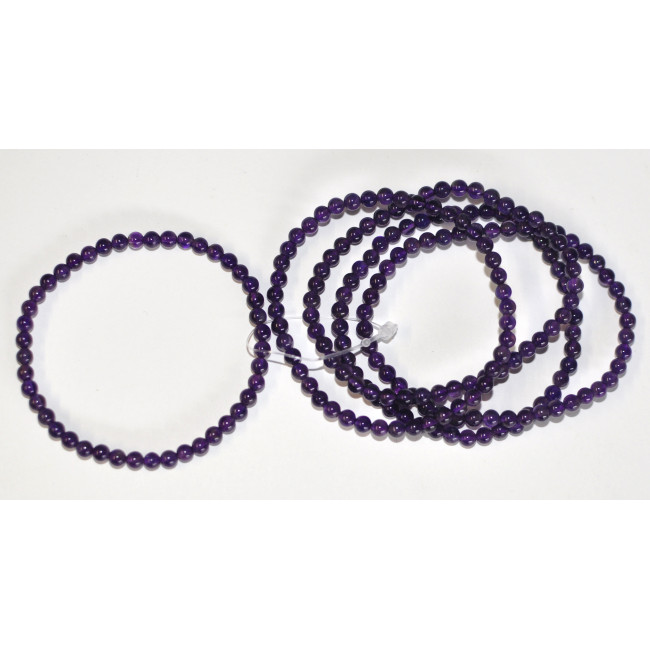 Amethyst bracelet (bead, Ø 4mm) 5PC