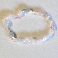 Morganite multicolor bracelet (tumbled, 6x8mm)