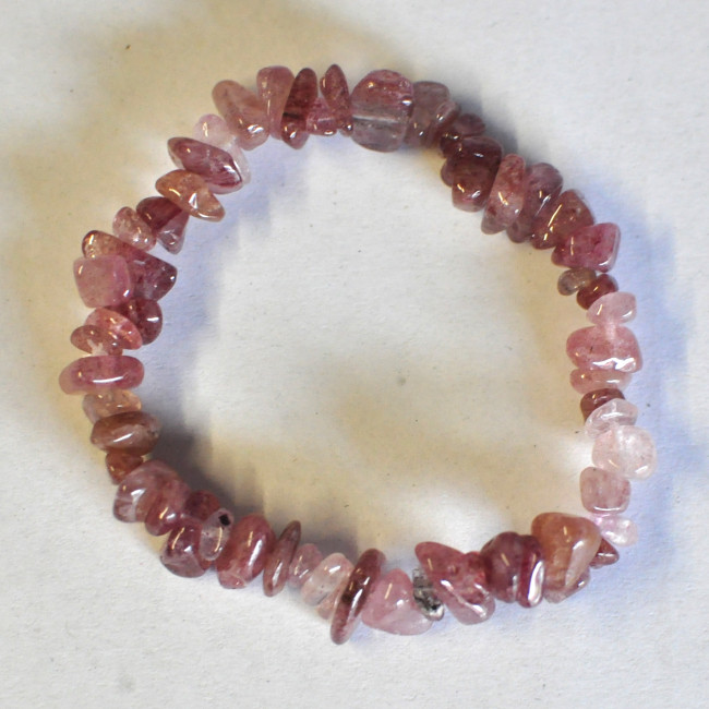 Strawberry Quartz bracelet (chips)