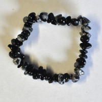Obsidian Snowflake bracelet (chips)
