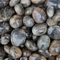 Moonstone black/brown palmstones (L) 500GR