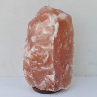 Himalaya salt lamp on wooden sockel XL 1PC