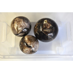 Opal brown spheres 3PC 