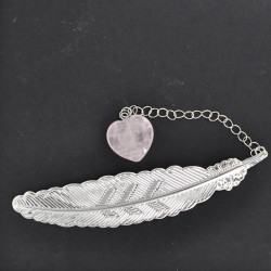 Rose Quartz heart with feather 1PC Rose Quartz heart with feather 1PC
