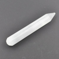 Selenite massagestick round / point 14cm