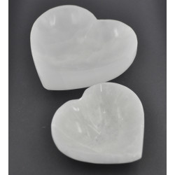 Selenite bowl heart shape