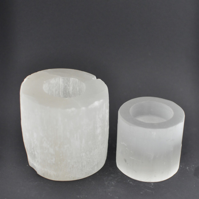 Selenite tealight holder white (cilinder)