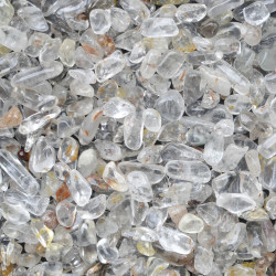 Rock Crystal + inclusions tumbled stones (L) 100GR