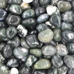 Agate moss- tumbled stones (L) 250GR Agate moss- tumbled stones (L) 250GR