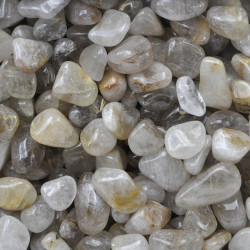 Rutilated quartz tumbled stones (L) 100GR